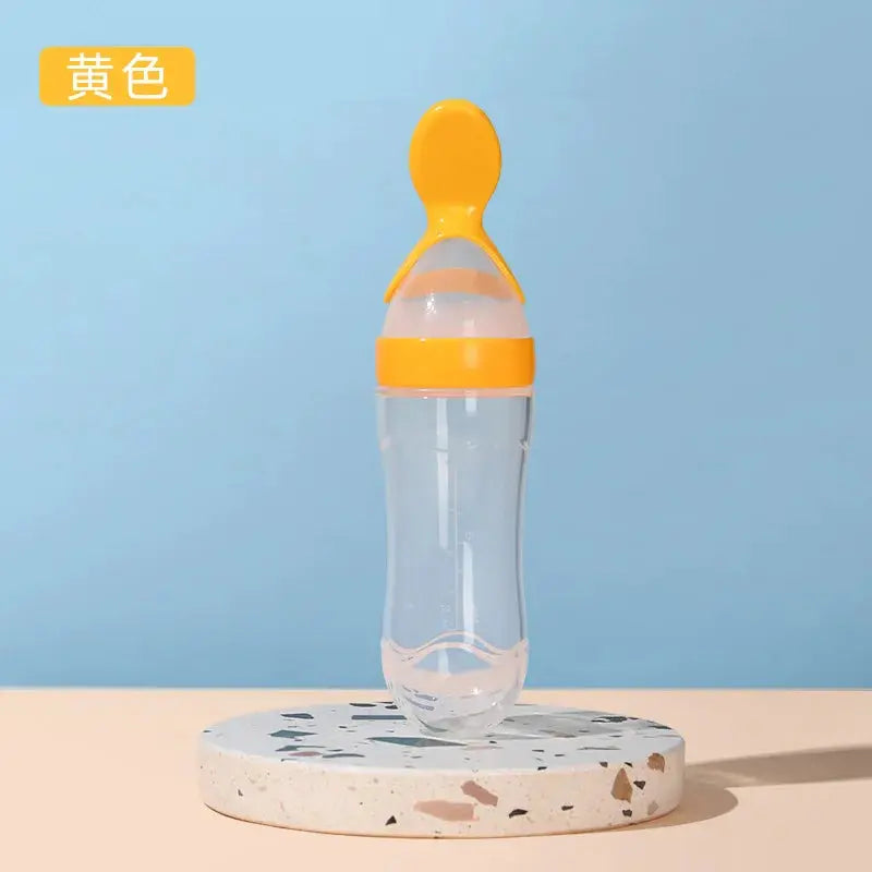 Squeezing Feeding Bottle Silicone Newborn Baby Training Rice Spoon Infant Cereal Food Supplement Feeder Safe Tableware Tools Nova Trendz