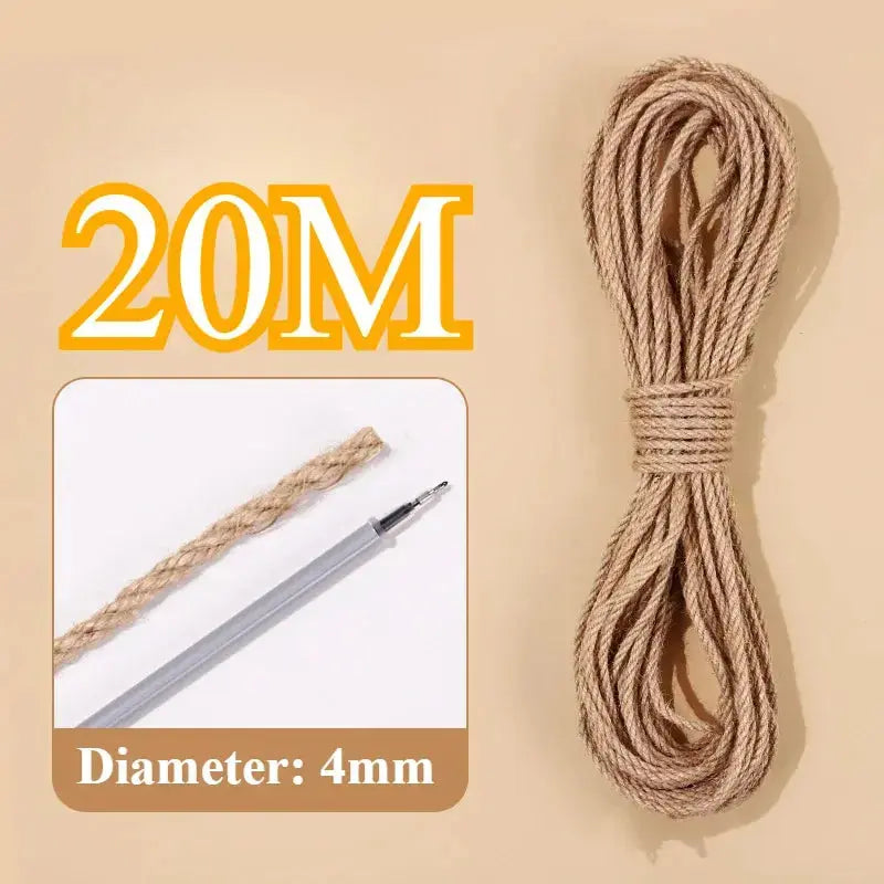 20M/50M Cat DIY Sisal Rope Cat Climbing Grinding Frame Special Cotton Rope Resistant Grinding Scratching Cat Toy Rope-4/6/8mm - Nova Trendz