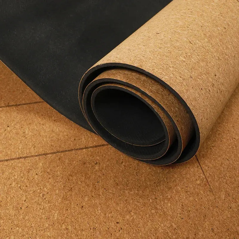 ‌Natural Rubber & Cork Yoga Mat - 68cm Extra-Wide 5mm Thick Gymnastic Mat with Laser-Engraved Alignment Lines & Logo Printing‌ ‌ Nova Trendz