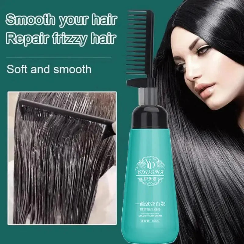 Hair Straightening Cream And Comb Set Nourishing No Hurting Repair Damaged Hair Keratin Smooth Care Improving Frizziness Ionperm Nova Trendz