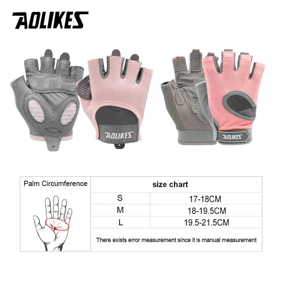 AOLIKES 1 Pair Gym Gloves Body Building Sports Fitness Dumbbell Workout Breathable Gloves for Crossfit Weight Lifting Training Nova Trendz