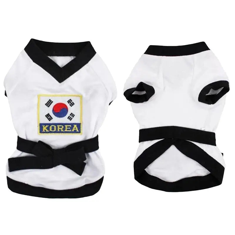 Pet Halloween Karate Costume with Belt Funny Taekwondo Uniform for Dogs and Cats - Nova Trendz