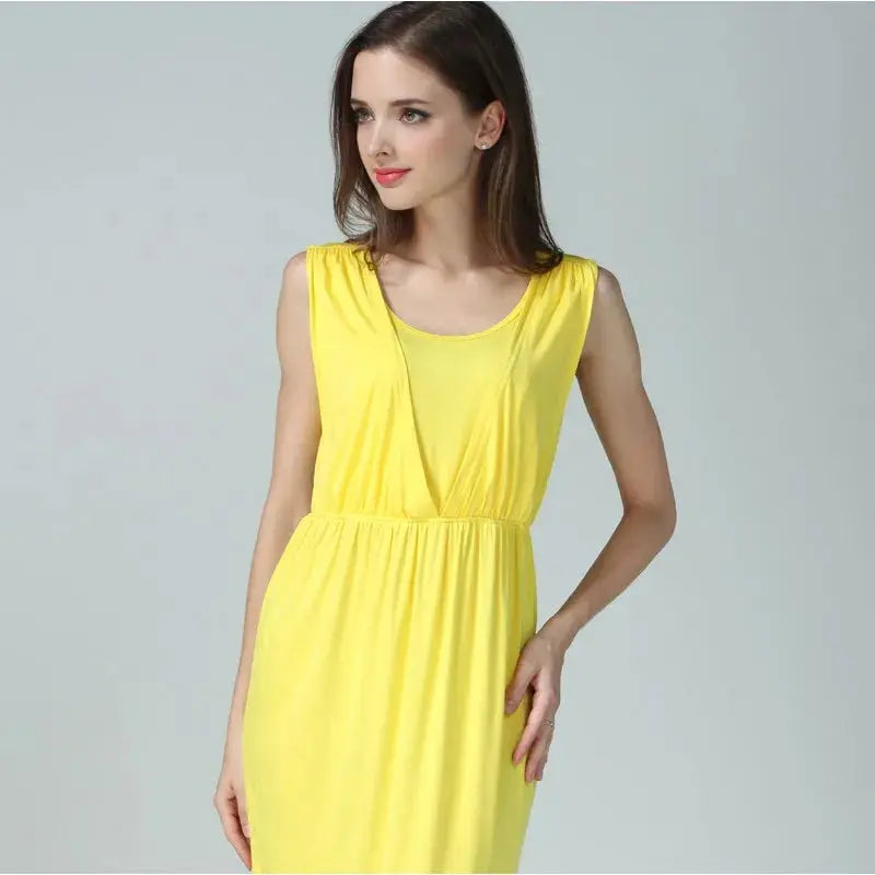 Summer Maternity Clothes Breastfeeding Dress Sleeveless Maternity Dresses For Pregnant Women Lactation Vest Nursing Skirt Nova Trendz