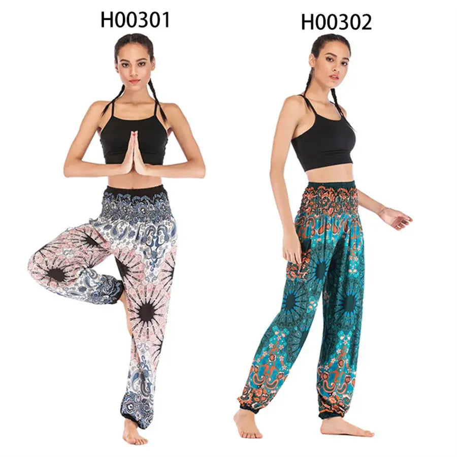 Yoga Pants Women Hippie Harem Printed Leggings Boho High Waisted Pantalone De Mujer Cintura Alta Calca Feminina Beach - Nova Trendz