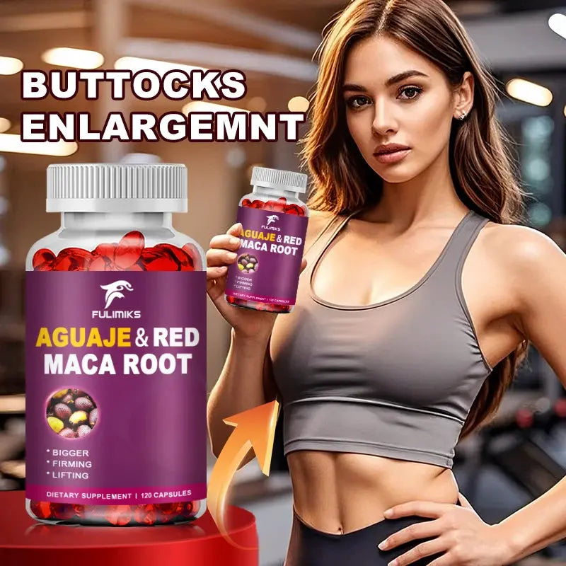Aguaje Supplement Red Maca Root Extract Capsules Enhances Curves, Firms, Sculpting, Supports Buttocks and Immune Health Nova Trendz