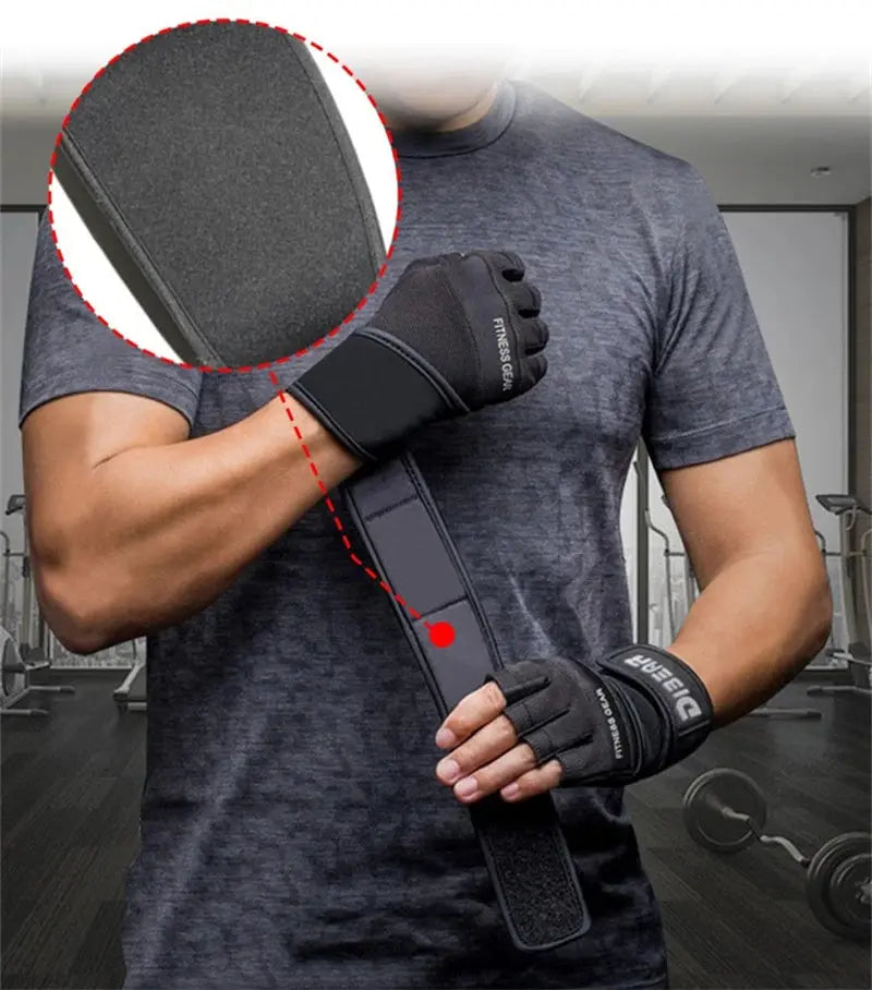 Half Finger Bodybuilding Gym Gloves Weightlifting Dumbbell Kettlebell Training Workout Fitness Gloves For Man  Women Nova Trendz