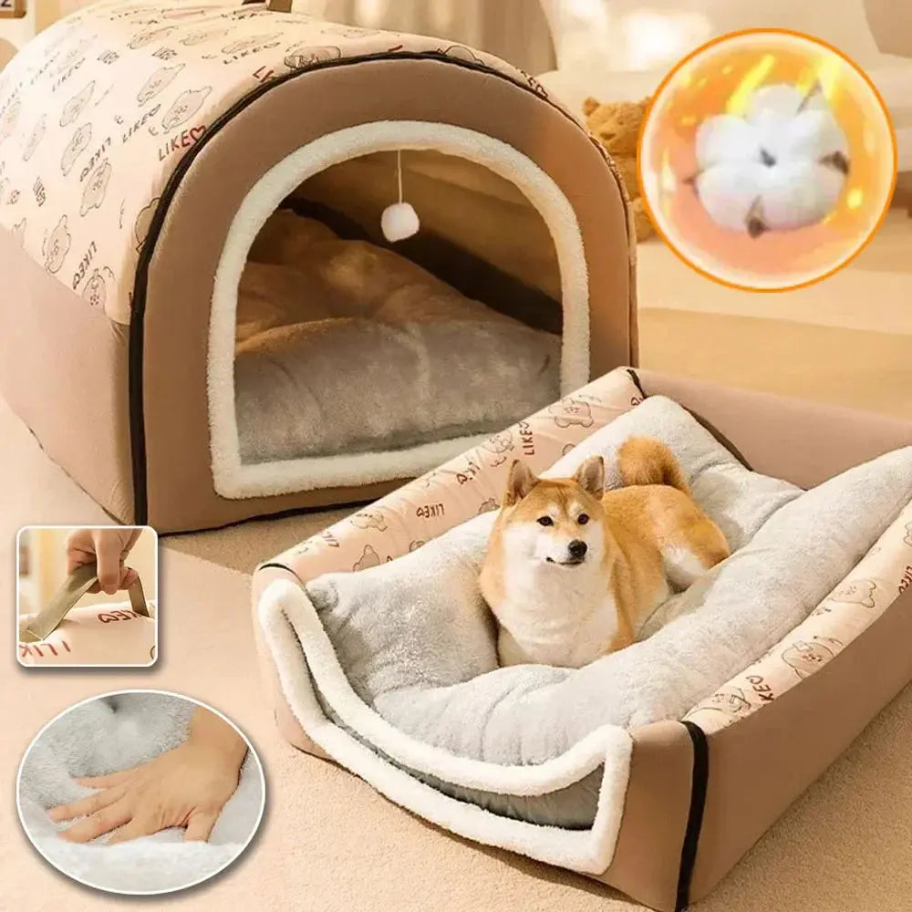 1PC Big Dog Kennel Winter Warm Pet Bed for Small Medium Dogs Removable Dog Sleeping Bed Puppy Bed Kennel Dog Accessories Nova Trendz