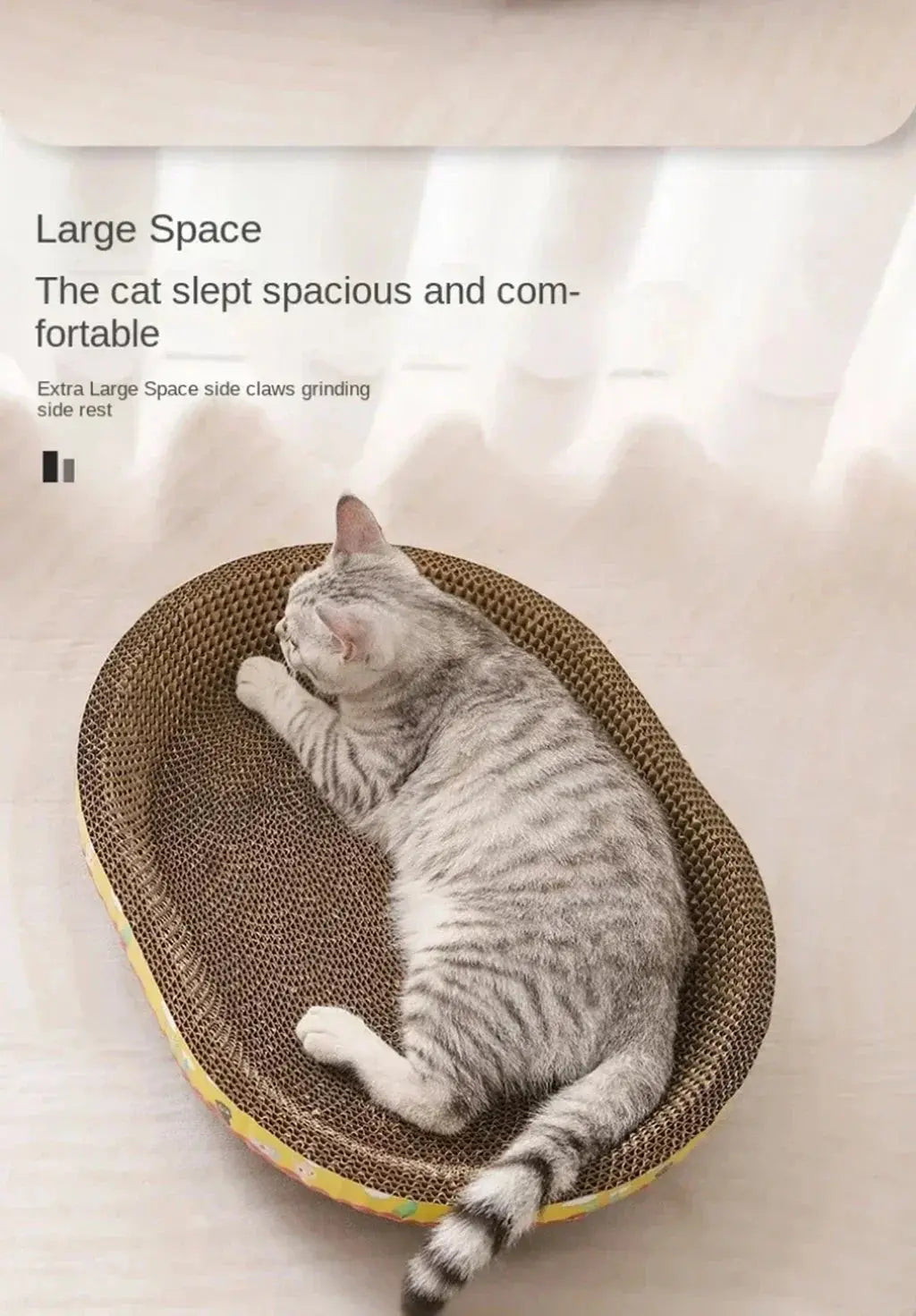 Cat Scratching Board Protect Furniture Grinding Claw Toys Oval Corrugated Paper Wear-resistant Cat Nest Cat Accessories - Nova Trendz