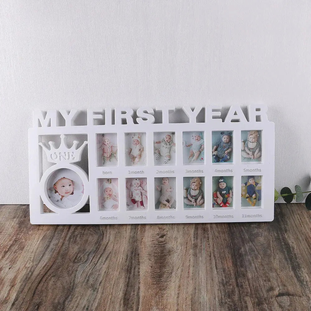 Ylsteed My First Year Baby Keepsake Picture Frame 0-12 Month Monthly Growth Photo Frame Souvenirs Newborn Photography Props Nova Trendz