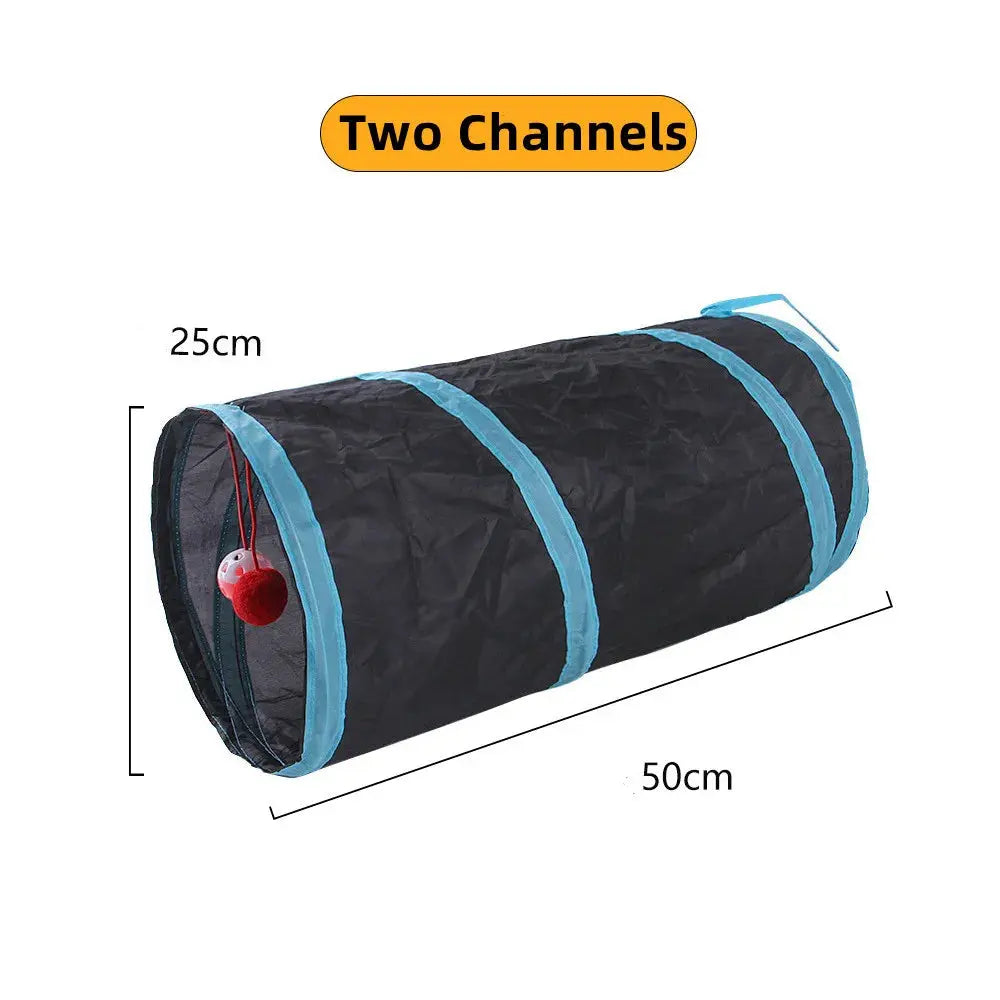 Cat Tunnel Pet Supplies Cat S T Pass Play Tunnel Foldable Cat Tunnel Cat Toy Breathable Drill Barrel for Indoor loud paper - Nova Trendz