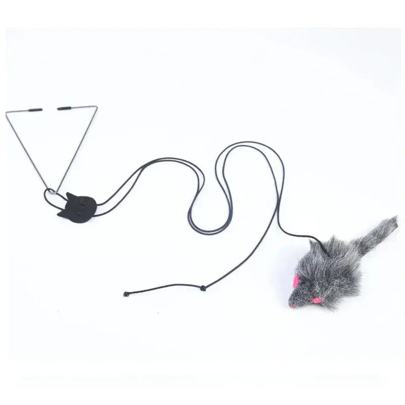 Simulation Mouse Cats Toy Funny Self-hey Hanging Door Retractable Cats Stick Scratch Rope Mouse Cat Interactive Toy Cat Supplies - Nova Trendz