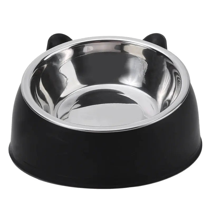 1pc Cat Bowl Lovely Creative Inclined Kitten Puppy Food Feeding Bowls Stainless Steel Cats Drinking Feeder Pet Dogs Cats Feeders - Nova Trendz