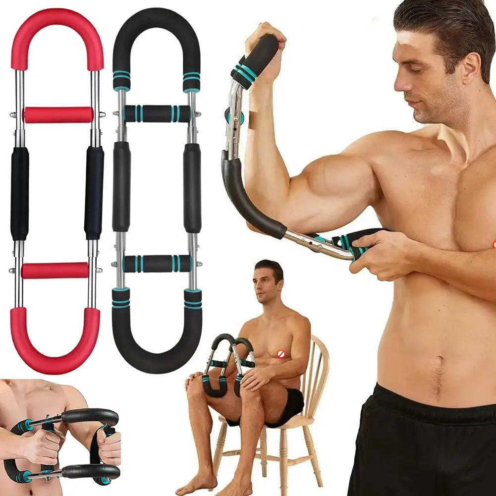 Twister Arm Exerciser with Foam Handle Adjustable Spring Workout Bar Forearm Triceps Chest Expander Portable Fitness Equipment Nova Trendz
