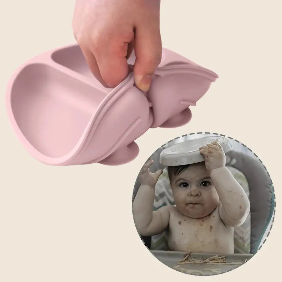 4PCS Baby Silicone Tableware Sets Contrasting Colors Dining Sets Suction Plate Waterproof Bib Portable Baby Spoon Fork Nova Trendz