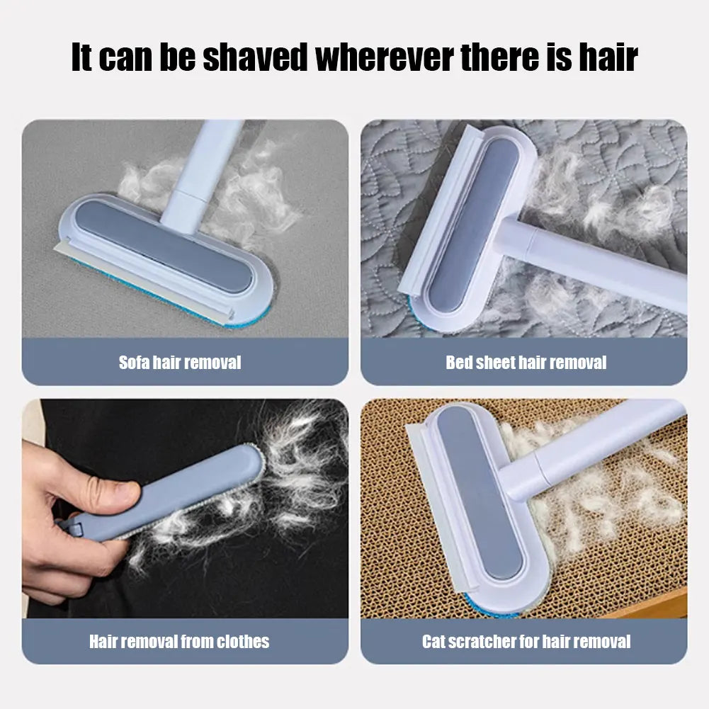 Long Handle Pet Hair Remover Brush 3 in 1  Static Dog Cat Hair Cleaner Cat Tree Bed Carpet Cat Furniture Cleaning Pet Supplies