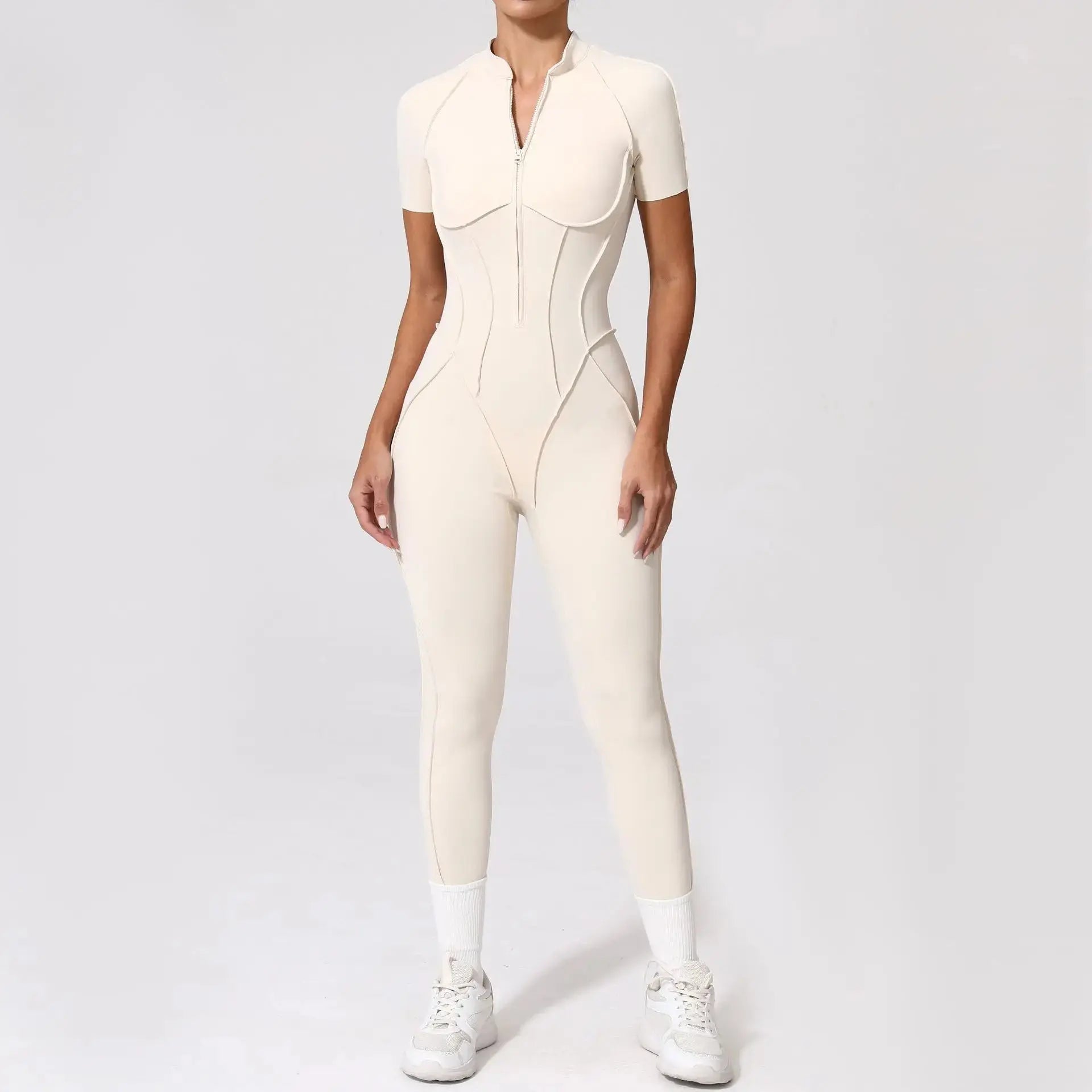 New Seamless Yoga Jumpsuits Sports Fitness Hip-lifting Backless Skinny Zipper One-Piece Workout Clothing Gym Bodysuit for Women - Nova Trendz