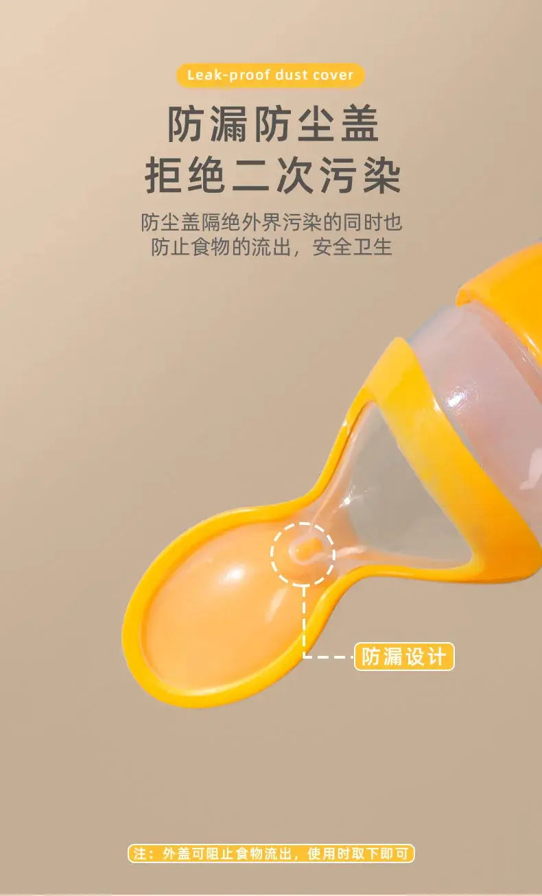 Squeezing Feeding Bottle Silicone Newborn Baby Training Rice Spoon Infant Cereal Food Supplement Feeder Safe Tableware Tools Nova Trendz