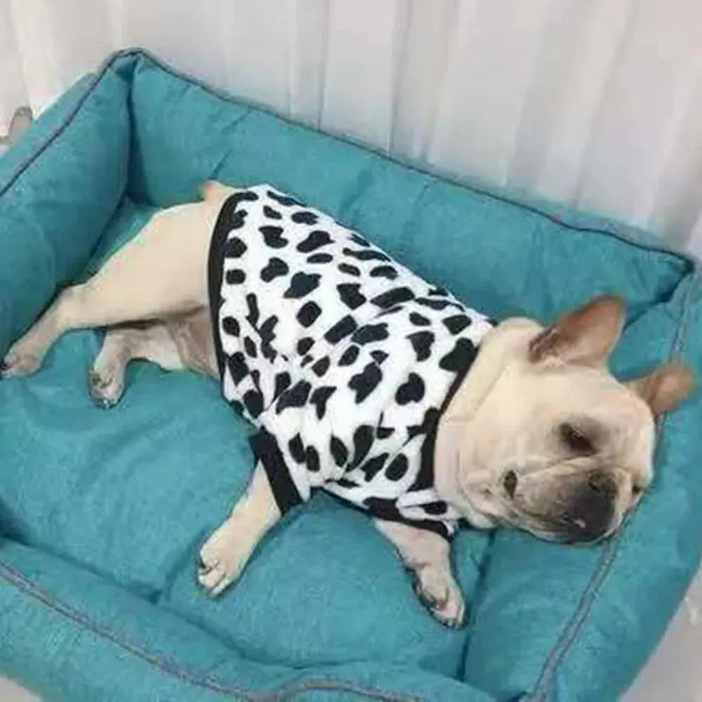 Warm Dog Clothes Cute Print Puppy Pet Clothing French Bulldog Hoodie Winter Dog Pajamas Sweater Coat for Small Medium Dogs Cats - Nova Trendz
