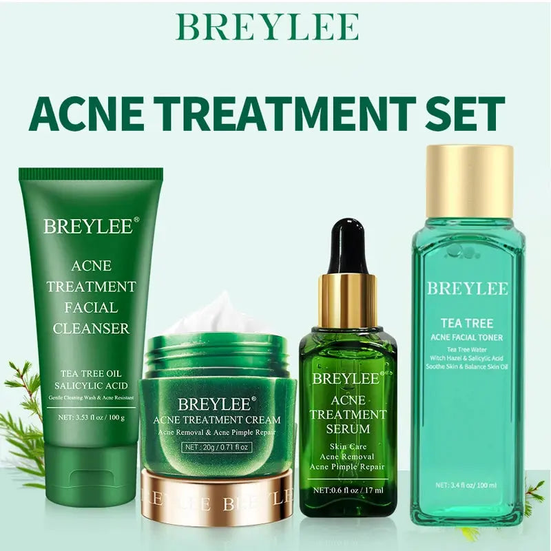 BREYLEE Acne Treatment Set 4pcs Facial Cleanser Toner Serum Cream Skin care Nova Trendz