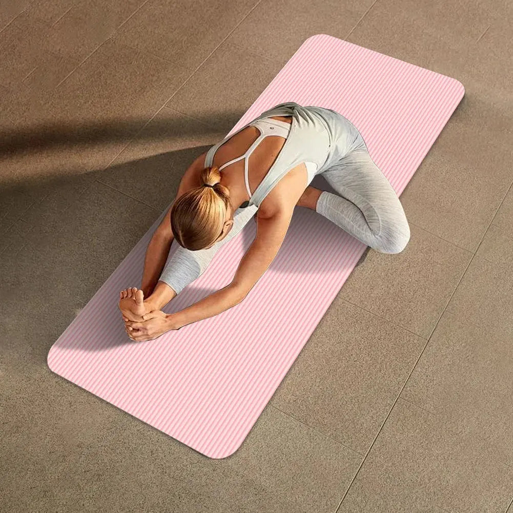Yoga Mat Non Slip Exercise Mat Thick Solid Color Fitness Mat Yoga Workout Mat Multi-Function for Home Gym - Nova Trendz