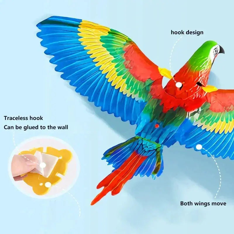 Simulation Bird Interactive Cat Toys Electric Hanging Eagle Flying Bird Cat Teasering Play Cat Stick Scratch Rope Pet Toys - Nova Trendz