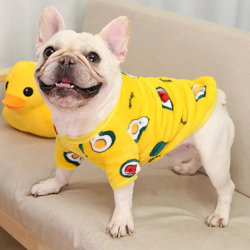 Warm Dog Clothes Cute Print Puppy Pet Clothing French Bulldog Hoodie Winter Dog Pajamas Sweater Coat for Small Medium Dogs Cats - Nova Trendz