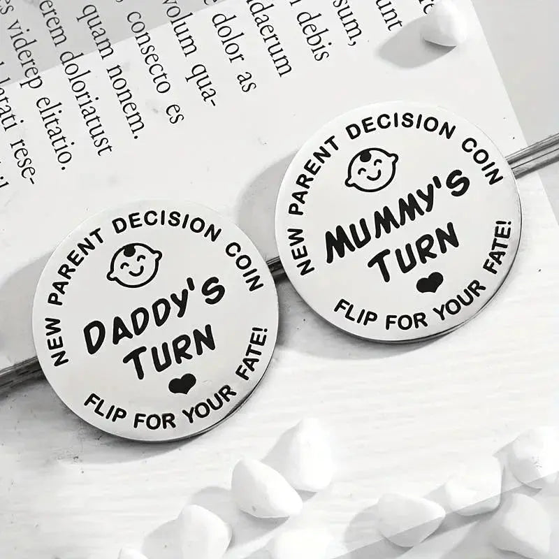1pcs Funny Baby Gift New Parents Decision Coin Double Sided Pregnancy Gifts New Dad Mom Gifts for First Time to be Daddy Mummy Nova Trendz