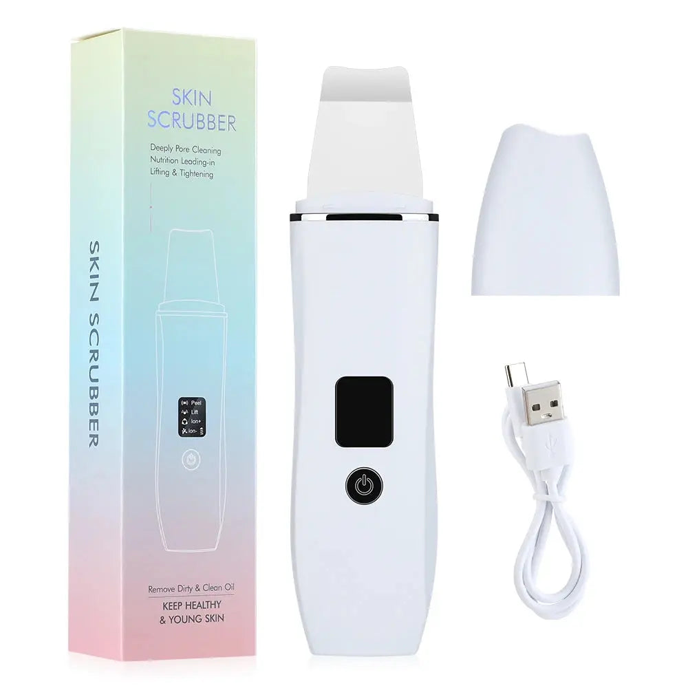 Skin Scrubber Ultrasonic Facial Machine for Home Use Spatula for Blackhead Remover Shovel Peeling Pore Cleaner Face Lift Massage - Nova Trendz