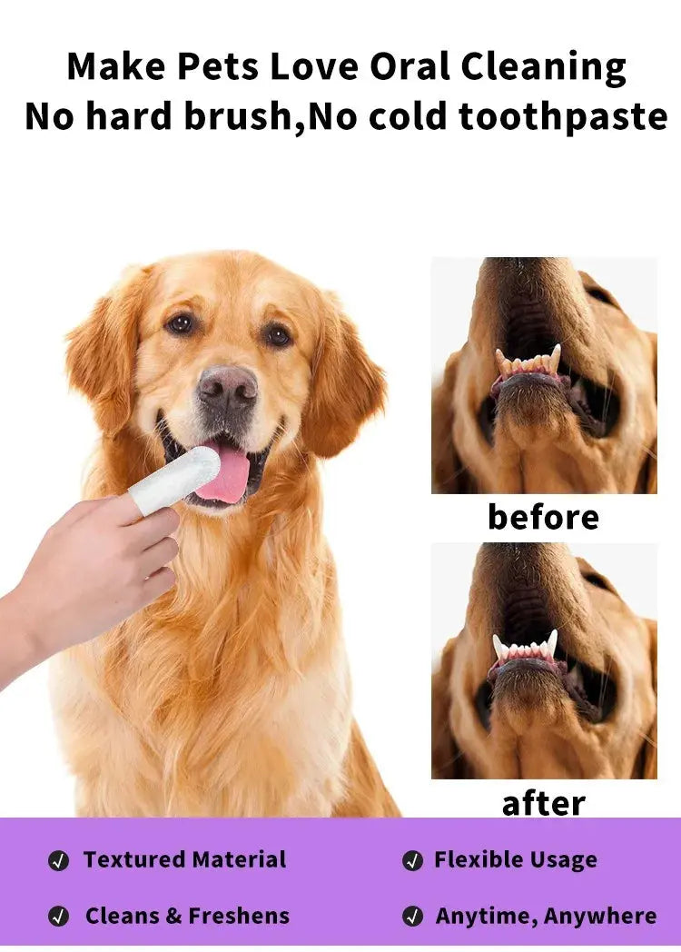 Pet cleaning products Disposable finger toothbrush Pet teeth cleaning finger covers wet wipes  Dog and cat oral cleaning Nova Trendz