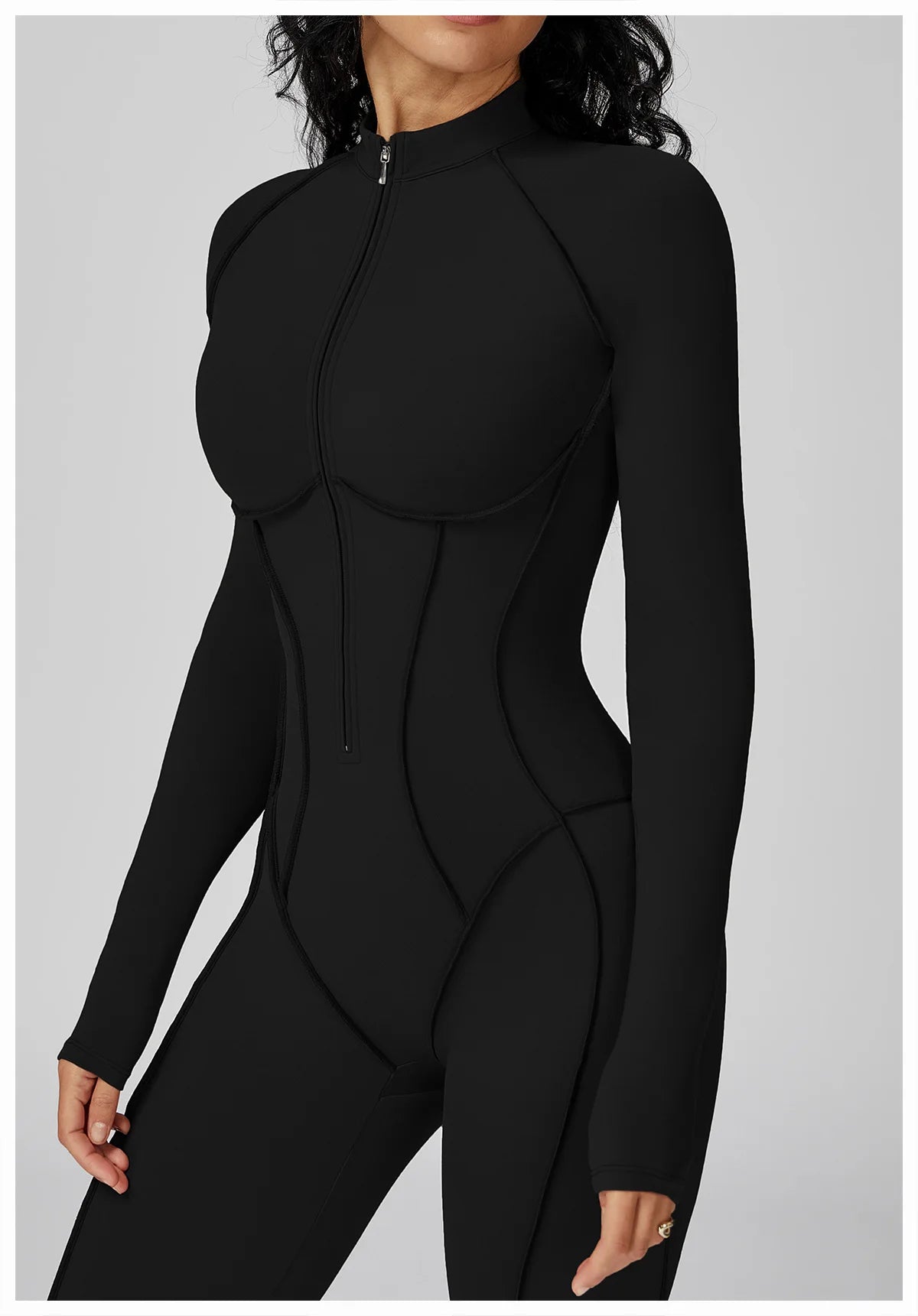 Yoga Bodysuit Long Sleeved Women's Tracksuits Gym Zipper Jumpsuits Sports Workout High-intensity Fitness One-piece Tights Suit Nova Trendz