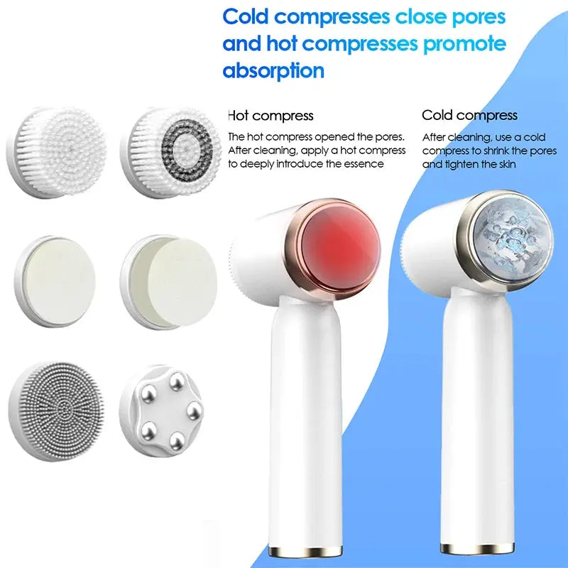Six-In-One Cleansing Brush Face Wash Brush Clean Pores Exfoliating Silicone Facial Deep Pore Skin Care Scrub Cleanser Tool Nova Trendz