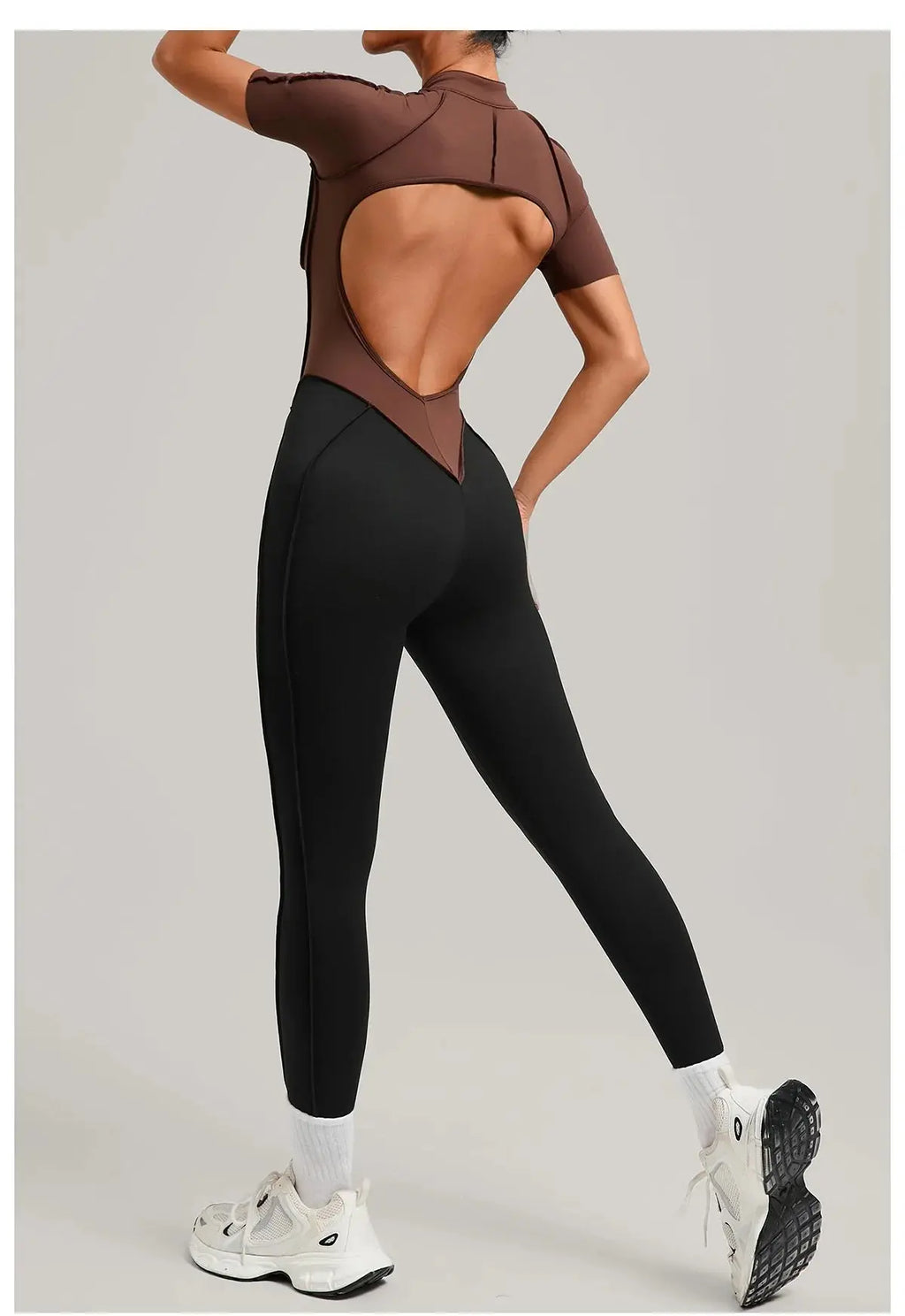 Yoga Bodysuit Short Sleeves Women's Tracksuits Gym Zipper Jumpsuits Sports Workout High-intensity Fitness One-piece Tights Suit - Nova Trendz