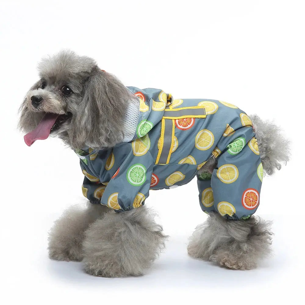 Dog Raincoat Dog Hooded Poncho 4 Legs Dog Rain Jacket with D Leash Ring Waterproof Dog Rain Clothes for Small Medium Dogs Nova Trendz