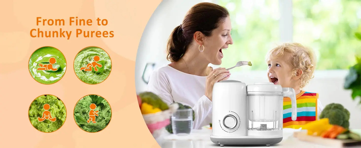 Baby Food Maker, 4 in 1 Baby Food Processor and Steamer, Puree Blender, Multifunctional Baby Puree Maker, Dishwasher Safe White Nova Trendz