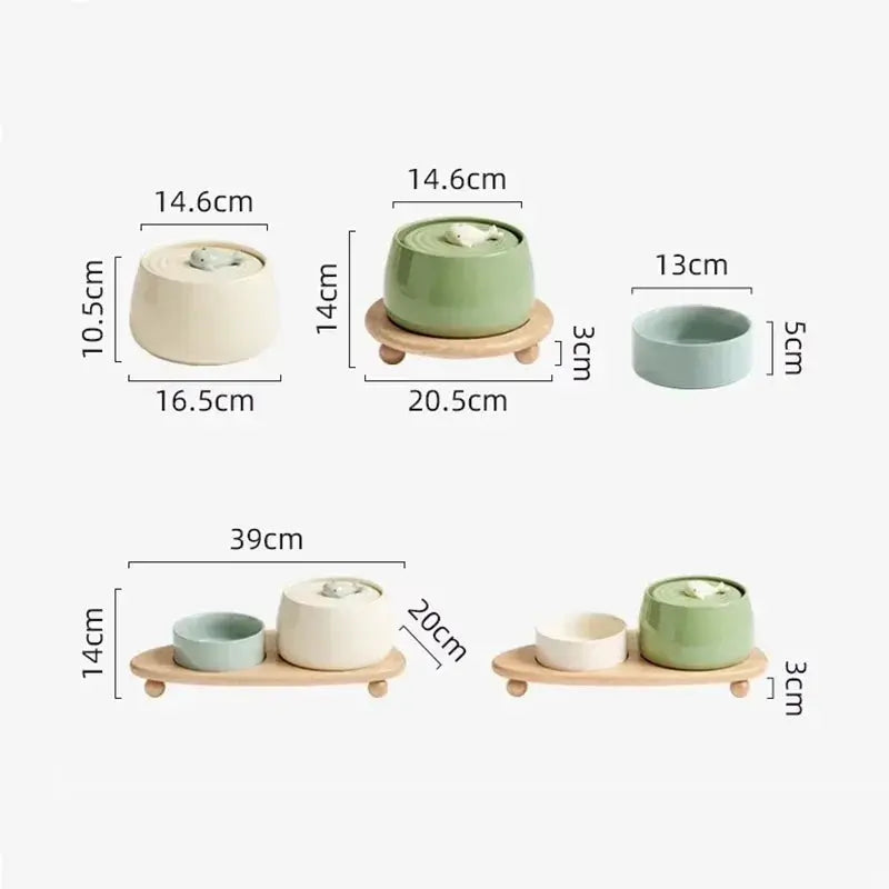 1.3 L Ceramic Cat Water Fountain USB Charging Pet Water Feeders Dogs Automatic Circulating Filtration Flow Water Dispenser Nova Trendz