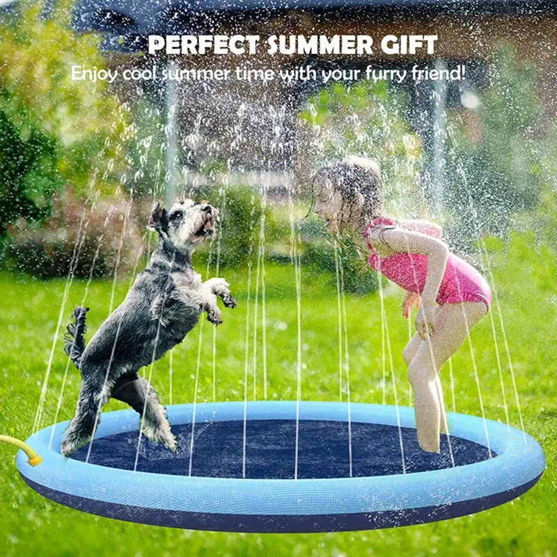 Dog Water Play Mat Splash Pad PVC Interactive Pet Toy for Outdoor Summer Cooling Fun Reusable Crawling Mat Nova Trendz