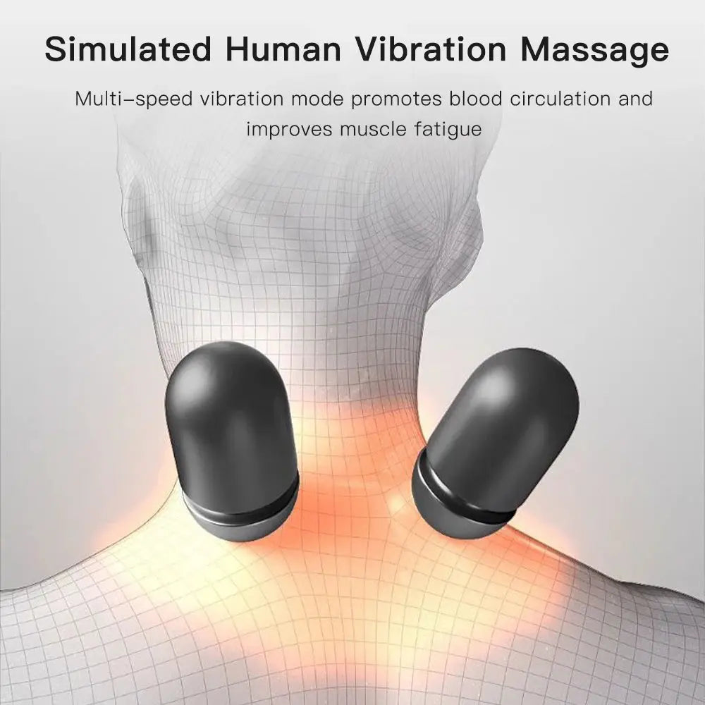 Electric Neck Massager Pillow Vibration Heating Massage Neck Traction Stretcher Support Cervical Spine Pain Relief Sleep Relax Nova Trendz