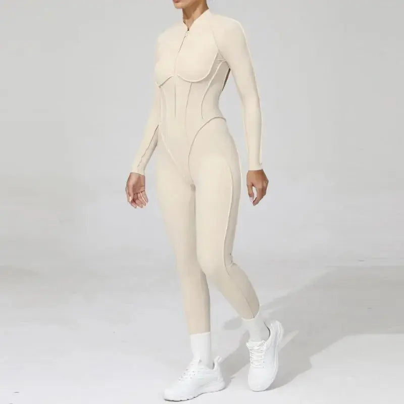 New Seamless Yoga Jumpsuits Sports Fitness Hip-lifting Backless Skinny Zipper One-Piece Workout Clothing Gym Bodysuit for Women - Nova Trendz