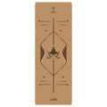 ‌Natural Rubber & Cork Yoga Mat - 68cm Extra-Wide 5mm Thick Gymnastic Mat with Laser-Engraved Alignment Lines & Logo Printing‌ ‌ Nova Trendz
