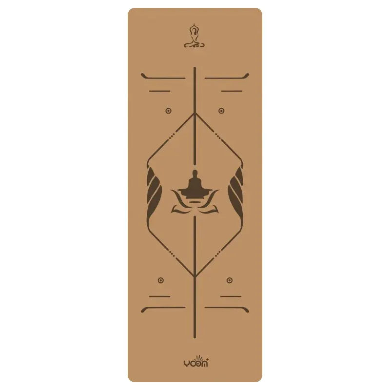 ‌Natural Rubber & Cork Yoga Mat - 68cm Extra-Wide 5mm Thick Gymnastic Mat with Laser-Engraved Alignment Lines & Logo Printing‌ ‌ Nova Trendz