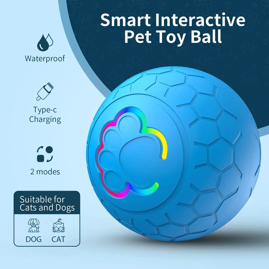 Smart Dog Toy Ball Electronic Interactive Pet Toy Ball USB Automatic Bouncing Rolling Toy Ball With RGB Lights Puppy Cat Product - Nova Trendz