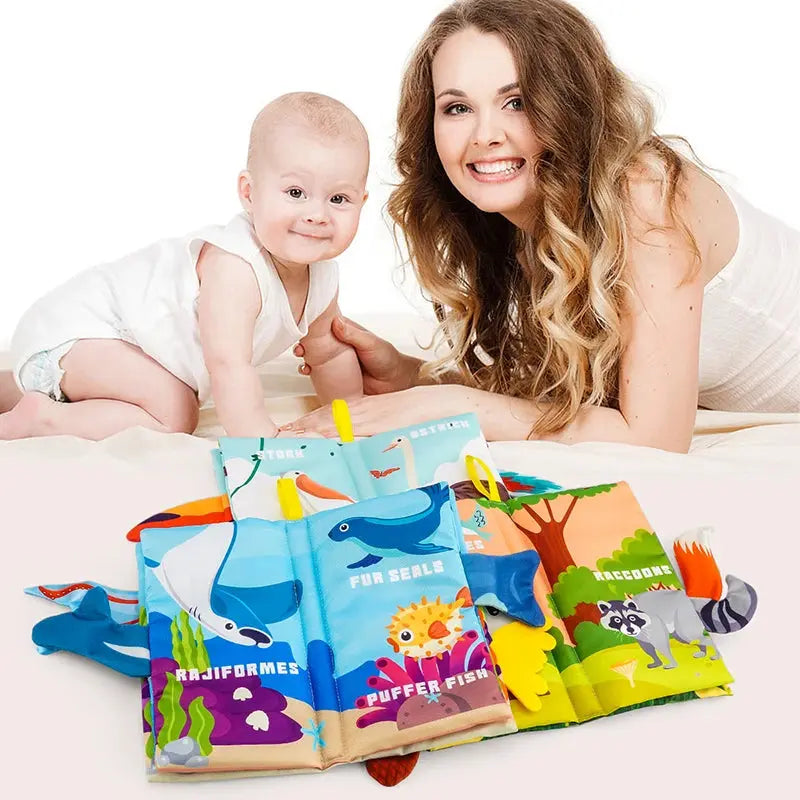 Baby Books Toys, Baby Books 0-6 Months, 3PCS Touch and Feel Cloth Crinkle Soft Books, Toys for 0-3-6-12-18 Months Infant Newborn - Nova Trendz