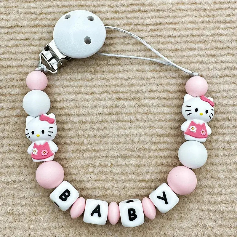 Personalize Silicone Letters Name Baby Popular Silicone Bead Pendant Pacifier Clips Chains Holder Teether Baby Kawaii Toy Gifts Nova Trendz