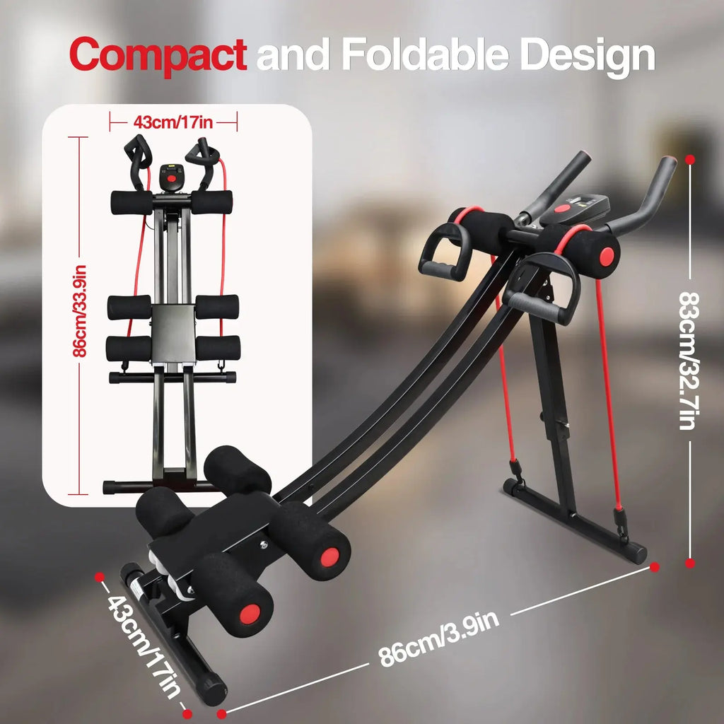 GIKPAL Foldable Ab Machine Ab Workout Equipment for Home Gym,Core & Abdominal Trainer Fitness Equipment Max 440lbs LCD Display Nova Trendz