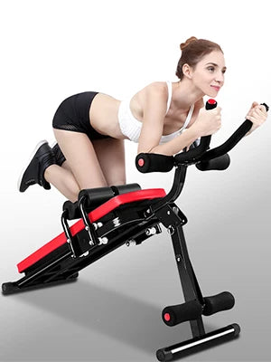 Adjustable Ab Exercise Bench, Abdominal Workout Machine Foldable Sit Up Bench, Full Body Exercise Equipment with LCD Monitor