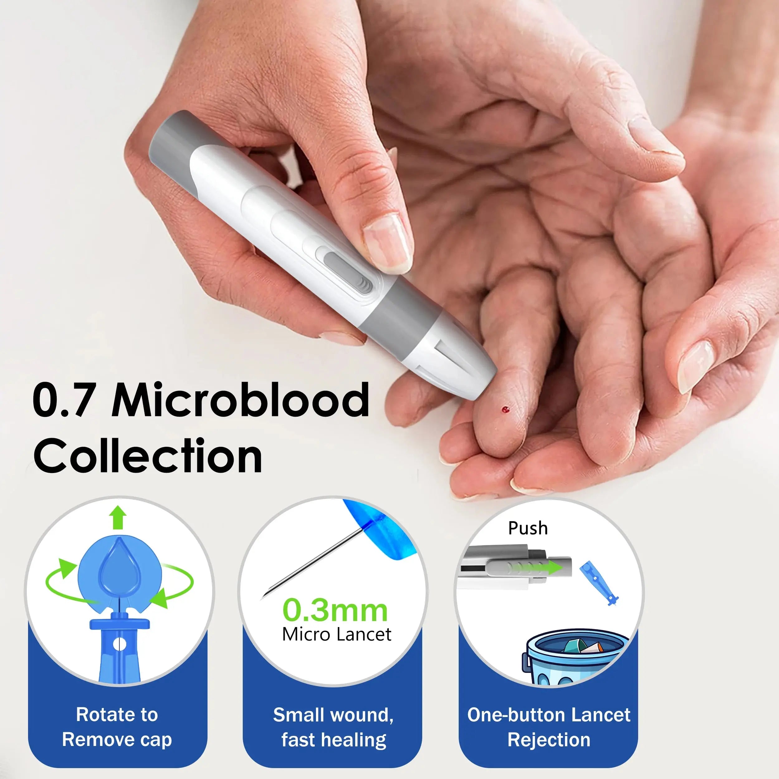 G-425-2 Linksun Blood Glucose Meter Glucometer Kit Medical Diabetes Testing Blood Sugar Tester Digital Glucosemeter Complete Kit Nova Trendz