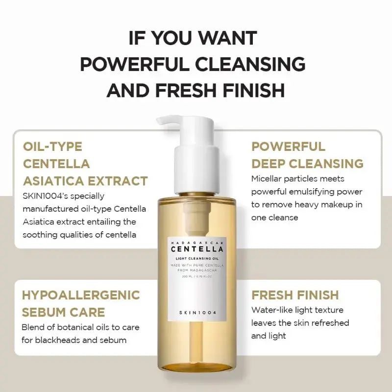 Korean Centella Cleansing Oil Facial Makeup Remover Moisturizing Face Cleansing Oil Shrink Pores Removal Oil Skincare Products Nova Trendz
