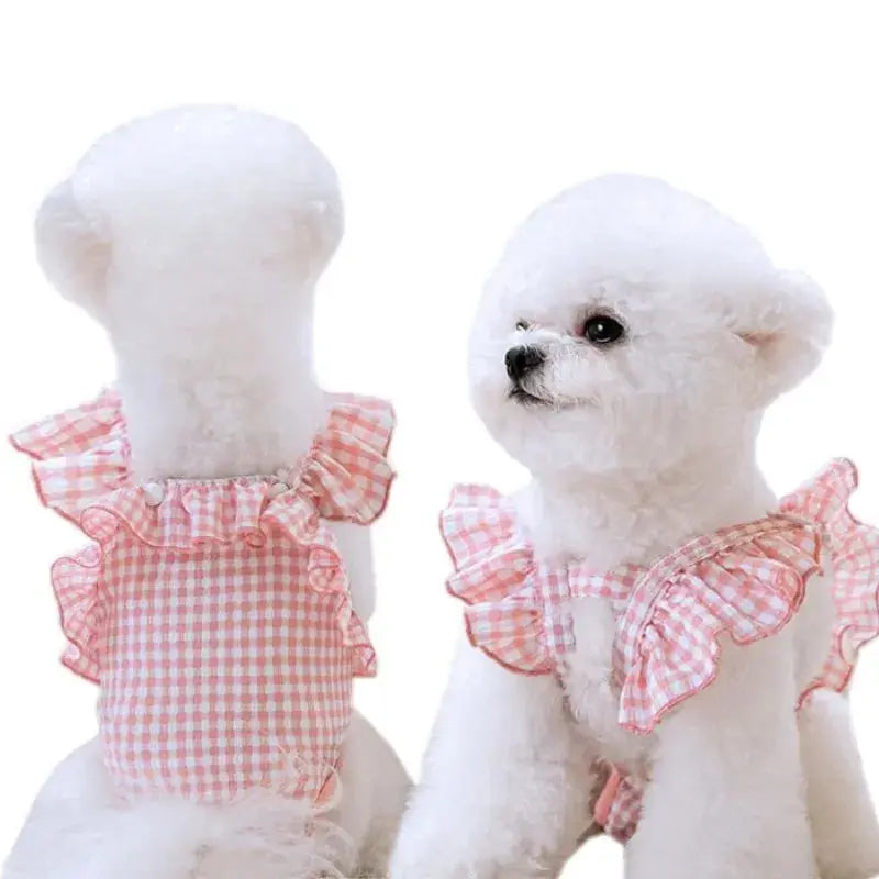 Washable Female Dog Diapers Suspenders Plaid Pet Physiological Pants Dog Shorts for Small Dogs Pet Products Cute Dog Underwear Nova Trendz