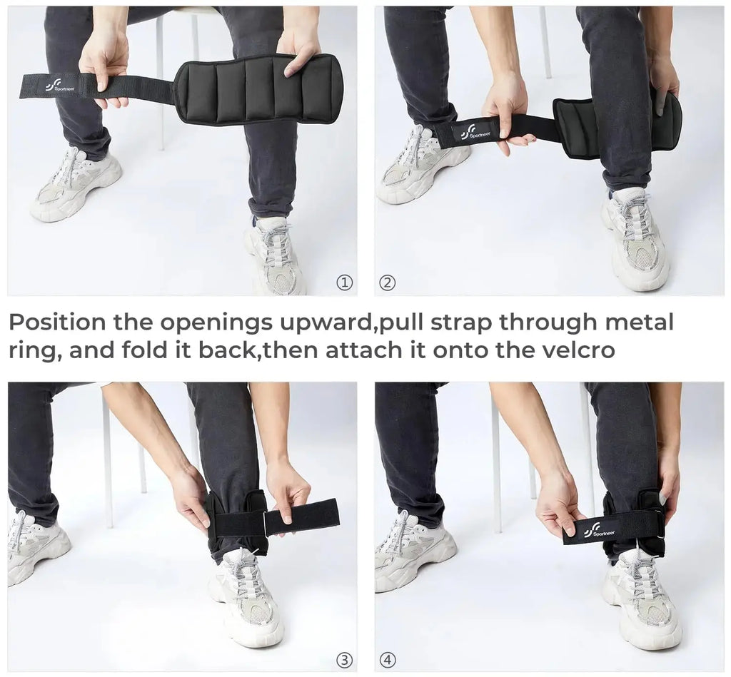 Sportneer Adjustable Ankle Weights 1Pair 10lb Leg Weight Straps for Women Men Weighted Ankle Weights Set for Gym Fitness Workout Nova Trendz