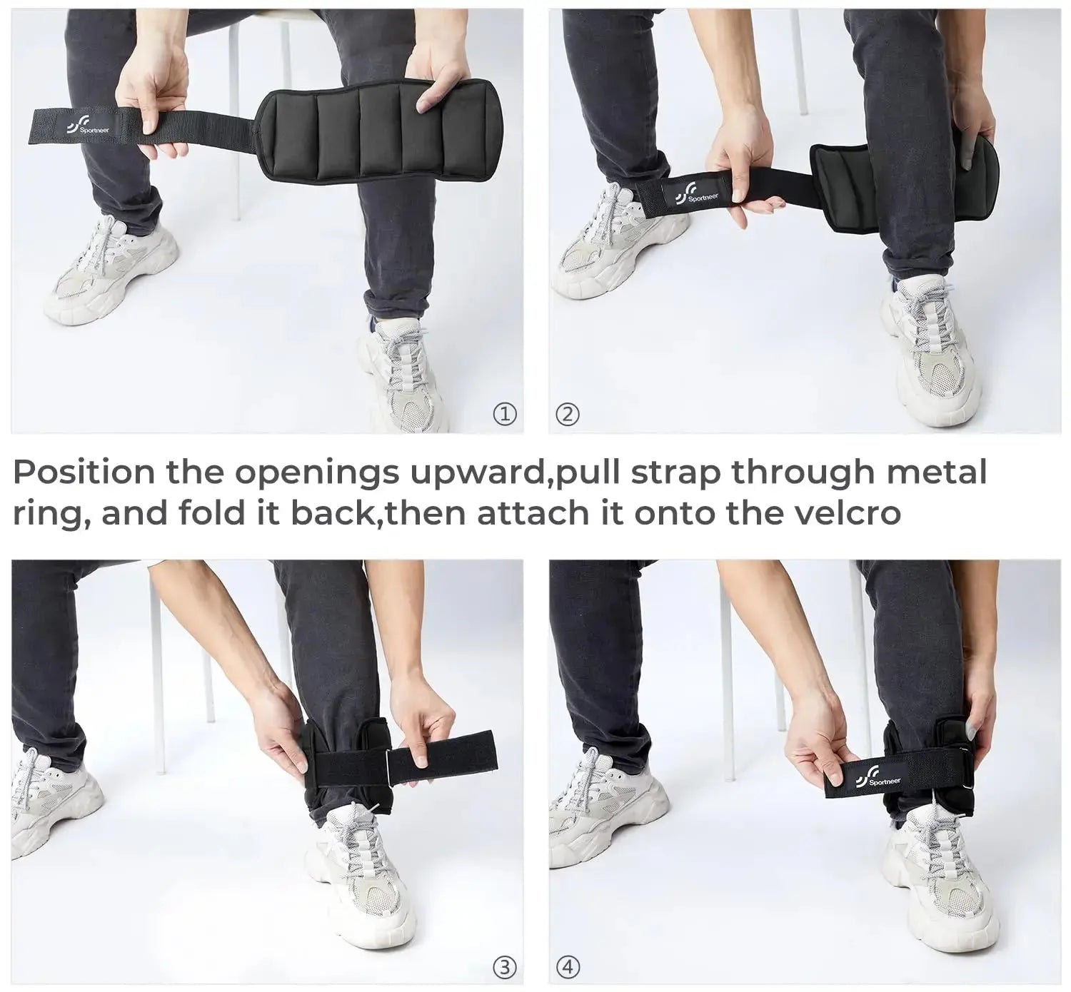 Sportneer Adjustable Ankle Weights 1Pair 10lb Leg Weight Straps for Women Men Weighted Ankle Weights Set for Gym Fitness Workout Nova Trendz